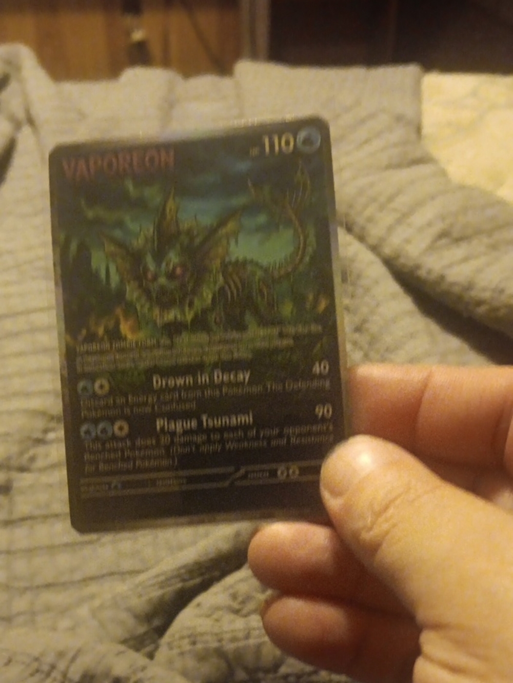 Vaporeon Themed Reptile Decor Card - Green